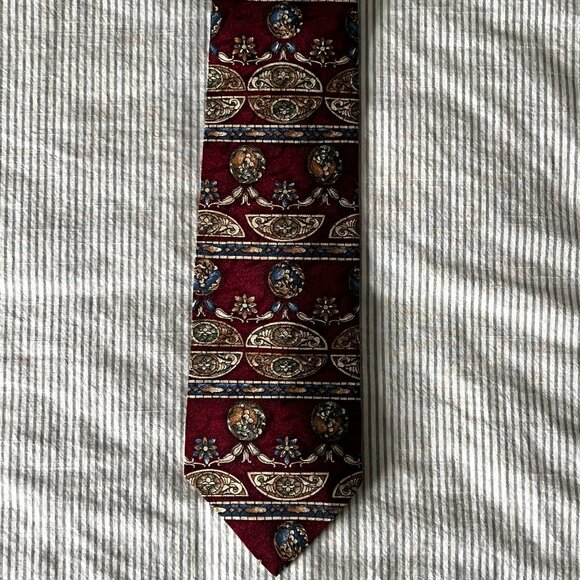 Christian Dior Vintage Royal Red Neck Tie 100% Silk - Picture 5 of 7